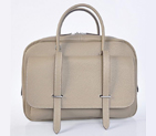 Hermes Steve 38CM Travel Bag Clemence Leather Grey H92116