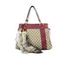 'smilla' tote with removable fur tails and bamboo 269926 EJ50G 6413