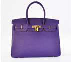 Hermes Birkin 35CM togo leather in Iris Purple with Gold hardware H35BJIPG