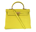 Hermes kelly 35CM Lemon yellow togo leather(Gold) HKL35LY