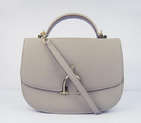 Hermes Stirrup Shoulder Bag Grey Calfskin Gold H8088