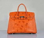 Hermes Birkin 35CM Tote Bag Croco Leather H6089 Orange H6089