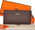 Hermes 2 flod original leather wallet in Dark Brown 208