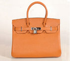 Hermes Birkin togo leather 30CM togo in Orange with Silver hardware H30BJOS