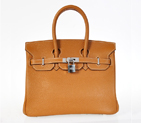 Hermes Birkin 25CM clemence leather in Camel with Silver hardware H25LSCS