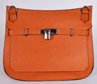 Hermes Jypsiere Bag 34cm togo leather in Orange with Silver hardware 1089OS