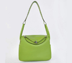 Hermes Lindy 30CM Havanne Handbags 1057 Light Green Leather Silver Hardware H1057