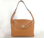 Hermes Lindy Bag 34 clemence leather in Camel with Silver hardware 1056CS
