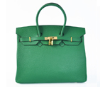 Hermes Birkin 35CM clemence leather in Dark green with Gold hardware H35LDGG