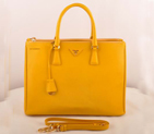 Prada Maxi Saffiano Leather Tote Bag Yellow 16625L