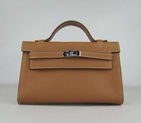 Hermes Kelly 22CM Cattle Neck Stripe Light Coffee HKL22CNSLC16