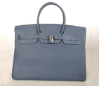 Hermes Birkin togo leather 40CM togo in Dark Blue with Silver hardware H40BJDBS