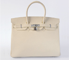 Hermes Birkin 35CM clemence leather in Beige with Silver hardware H35LSBS