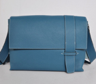 Hermes Alfred men Bag clemence leather in Medium Blue 92113