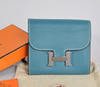 Hermes Constance Wallet clemence leather in Medium Blue A608