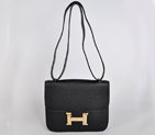 Hermes Constance Bag clemence leather in Black with Gold hardware 8888BG
