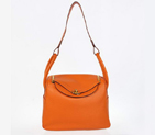 Hermes Lindy 30CM Havanne Handbags 1057 Orange Leather Golden Hardware H1057