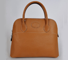 Hermes Bolide Bag 37cm clemence leather in Camel with Silver hardware 1037CS