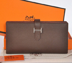 Hermes 2 flod original leather wallet in Dark Brown 208