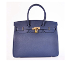 Hermes Birkin 35CM Tote Bags Smooth Togo Leather H35 Dark Blue Golden H35