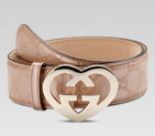 belt with heart-shaped interlocking G buckle 245856 AHB1G 2729