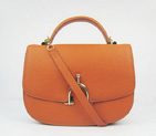 Hermes Stirrup Shoulder Bag Orange Calfskin Gold H8088