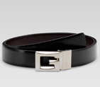 reversible belt with raised square G buckle 211563 A399N 1062