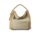 'bella' large hobo with woven leather bow, bamboo 269947 A7M0G 8523
