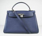 Hermes Kelly 32CM Dark Blue(silver) HKL32ODBS003