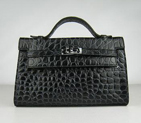 Hermes Kelly 22CM Black Stone Stripe HKL220BSS009