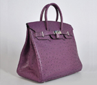 Hermes Birkin 35CM Purple Ostrich stripes leather(Silver) H35POSS